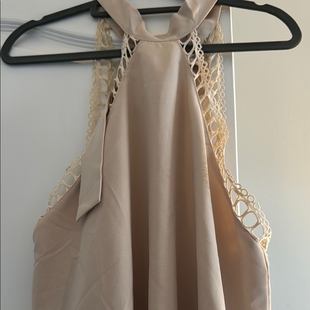 Cupshe Backless Dress in Beige and Cream/tan